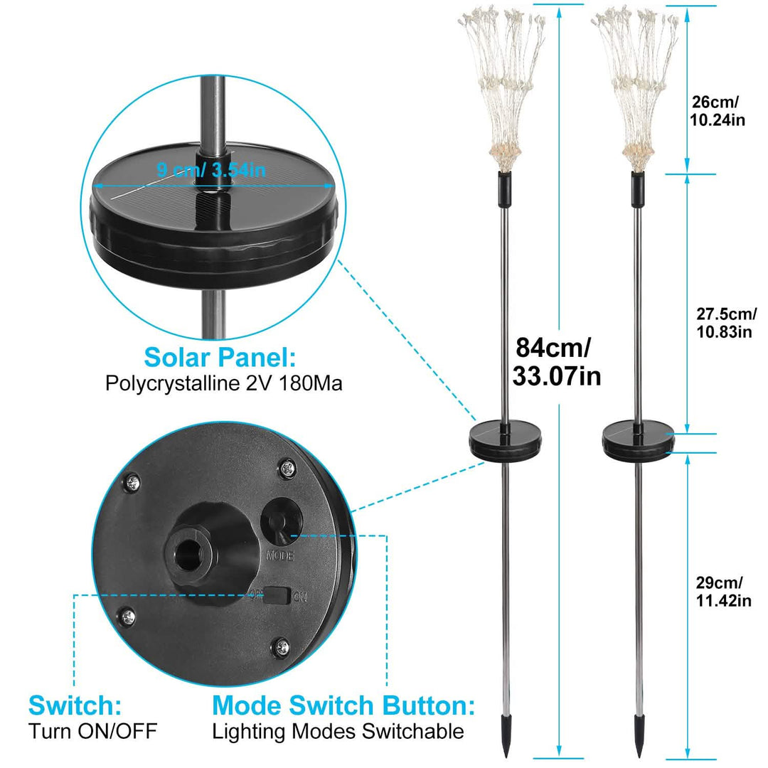 BowLift | 2-piece: Solar-powered star explosion garden lights