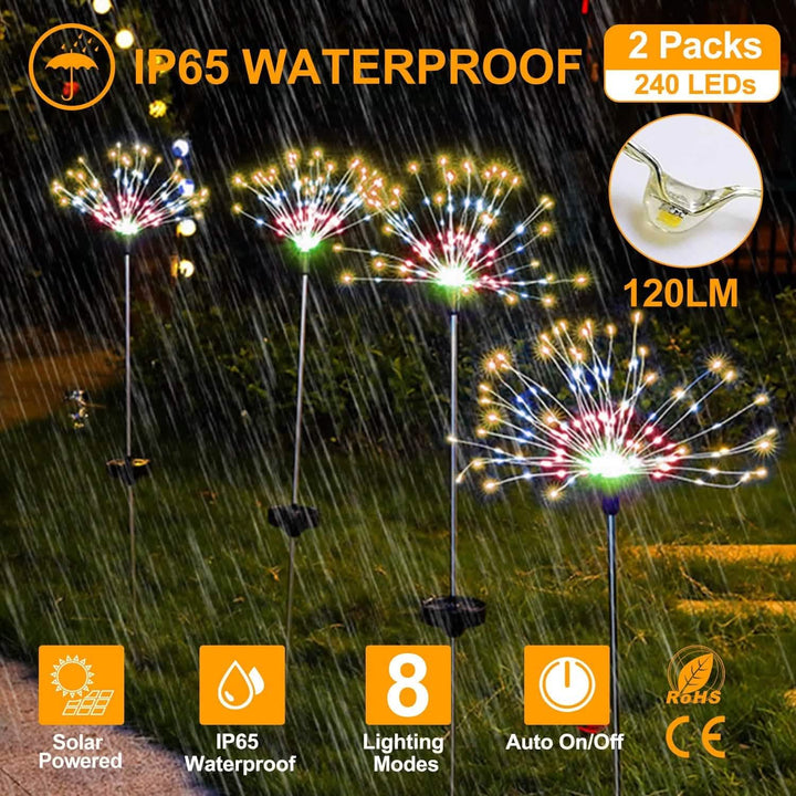 BowLift | 2-piece: Solar-powered star explosion garden lights