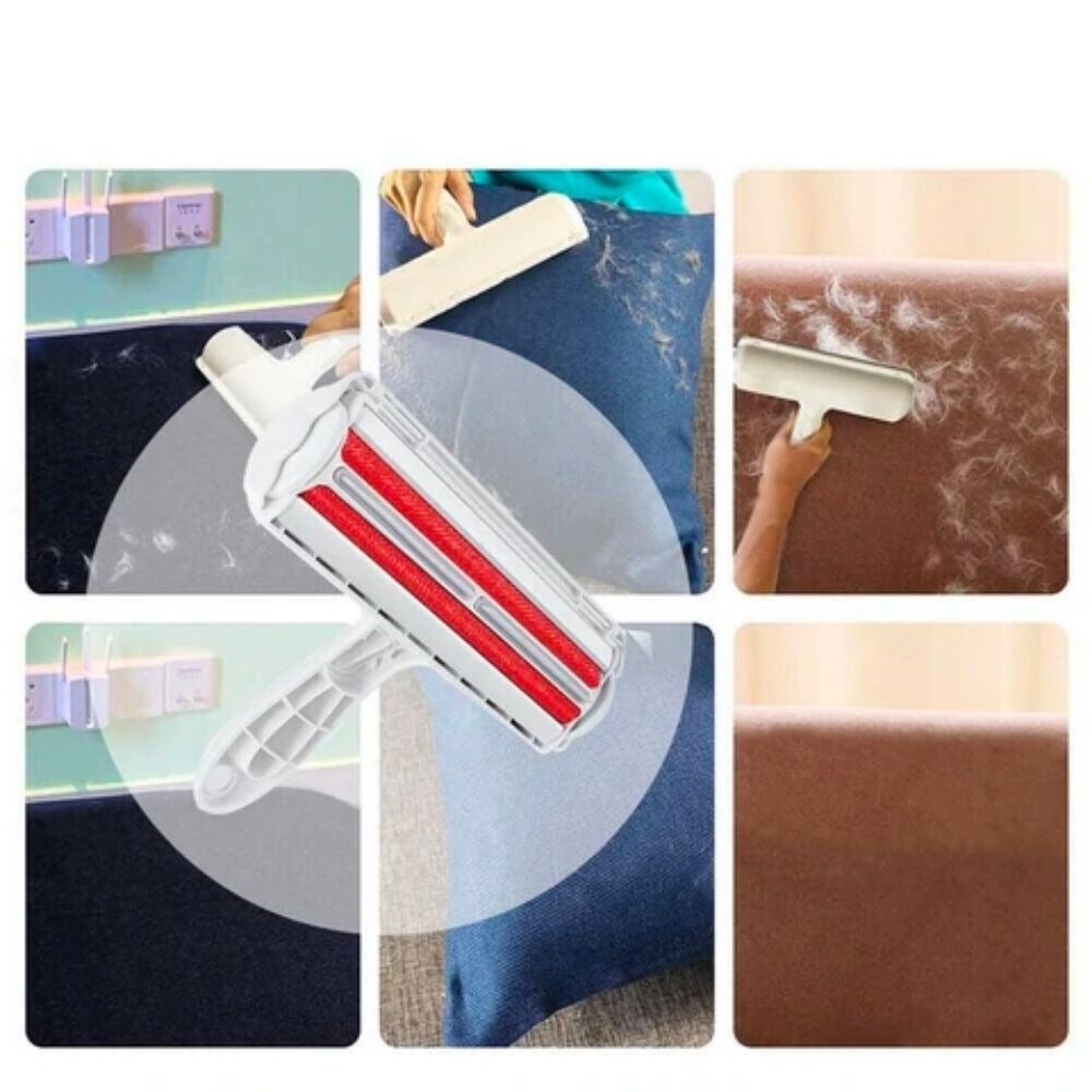 2-Way Pet Hair Remover with Microfiber Roller - FurSweep Bowlift