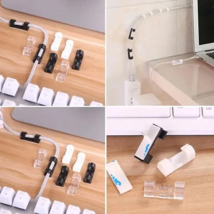 BowLift | 20 pieces | Self-adhesive cable clips – for cable management