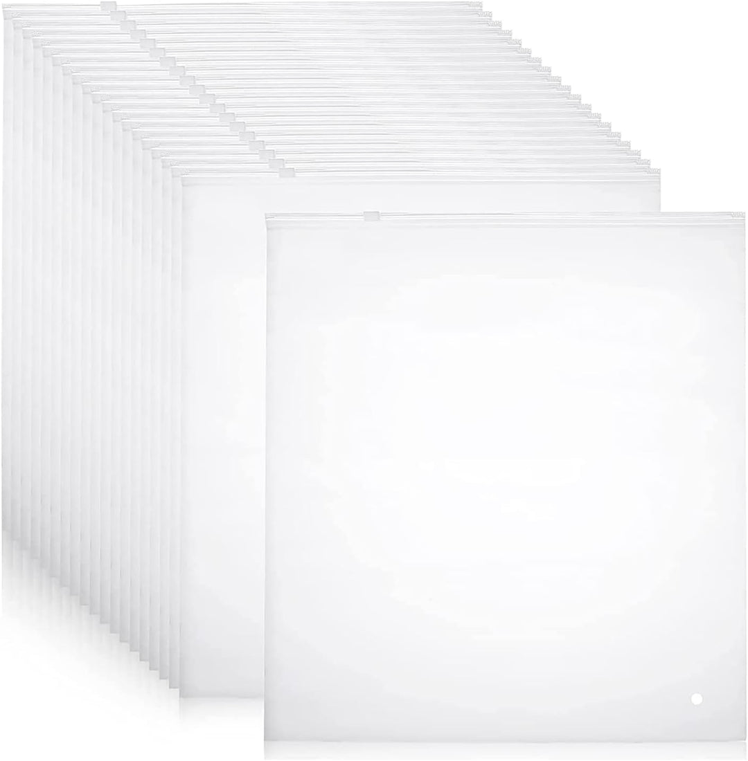 Multi-Purpose Frosted Zip Storage Bags – 20-Pack Plastic Garment Sleeves (Buy 2 Sets, Take 1 FREE) | Bowlift