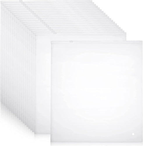 Multi-Purpose Frosted Zip Storage Bags – 20-Pack Plastic Garment Sleeves (Buy 2 Sets, Take 1 FREE) | Bowlift