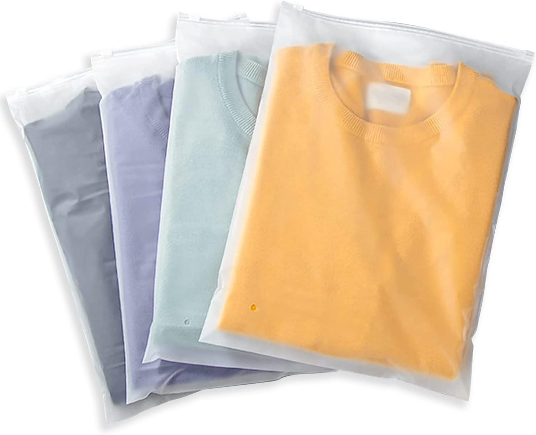 Multi-Purpose Frosted Zip Storage Bags – 20-Pack Plastic Garment Sleeves (Buy 2 Sets, Take 1 FREE) | Bowlift