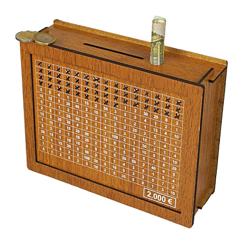 BowLift | Wooden piggy bank with counter