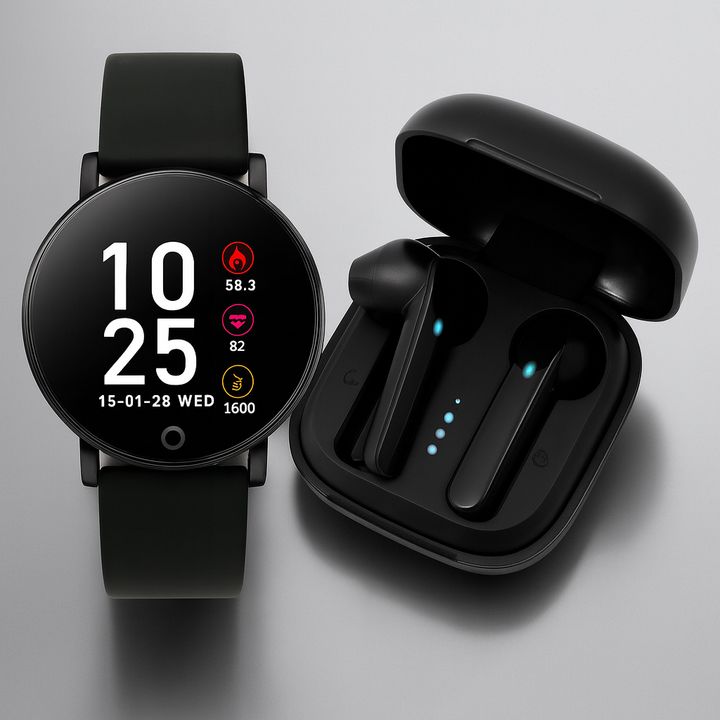 BowLift | Smartwatch Fitness Tracker Wireless Earbuds Set