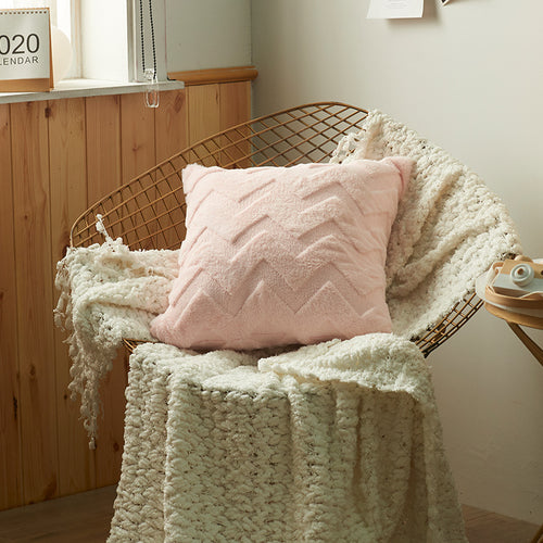 Textured Chevron Pattern Throw Pillow