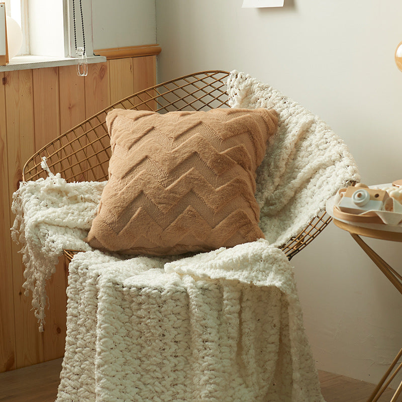 Textured Chevron Pattern Throw Pillow