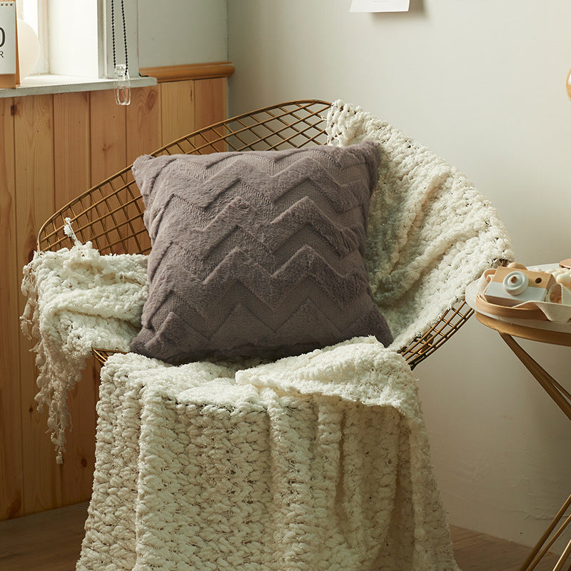 Textured Chevron Pattern Throw Pillow