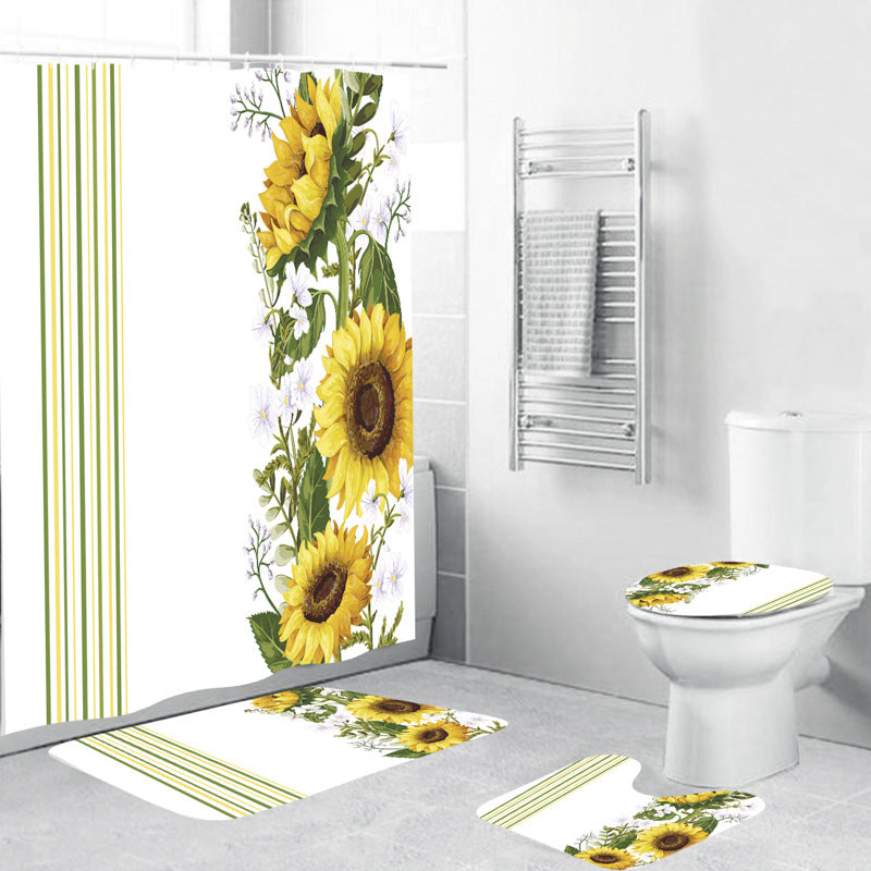 Floral Decorative Shower Curtain Bowlift