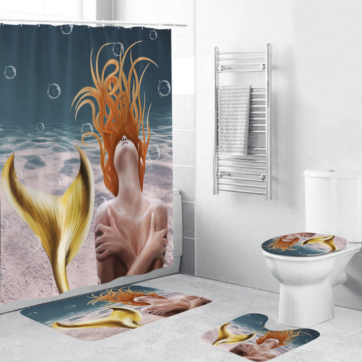 Artistic Mermaid-Themed Bathroom Set Bowlift