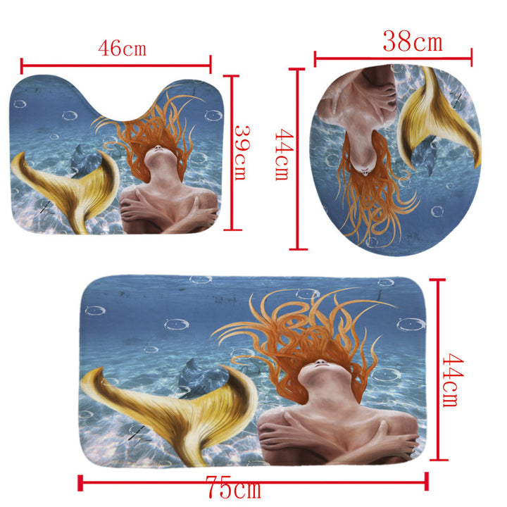Artistic Mermaid-Themed Bathroom Set Bowlift