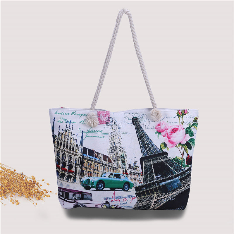 Beach bag in urban postcard design Bowlift