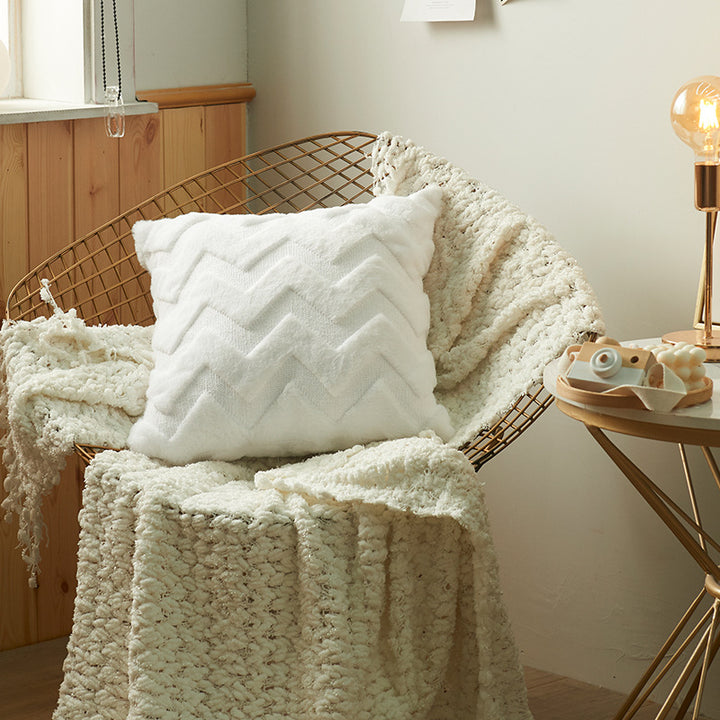 Textured Chevron Pattern Throw Pillow