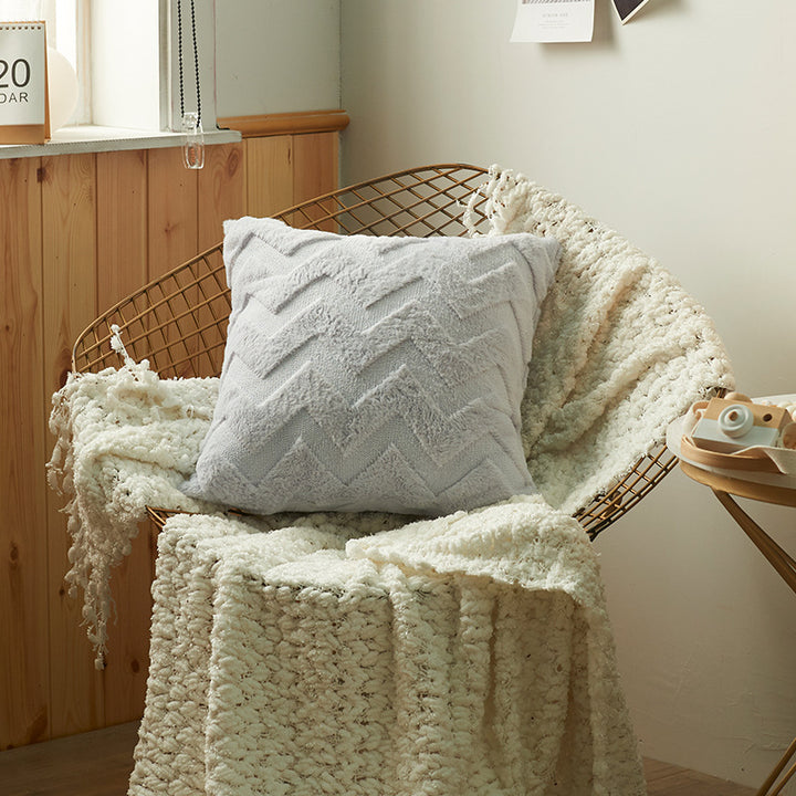 Textured Chevron Pattern Throw Pillow