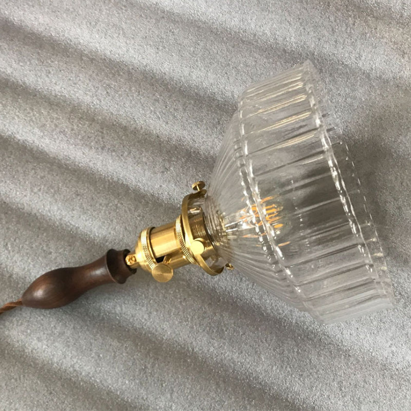 Rustic Pendant Lamp with Rippled Glass - Industrial Design | Bowlift