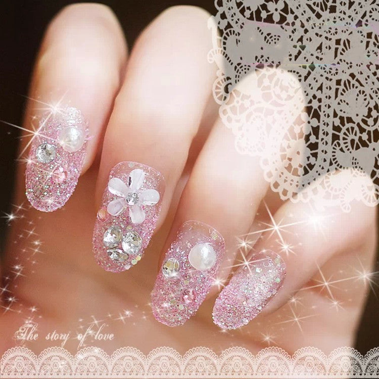 Artificial nails with delicate floral decorations Bowlift