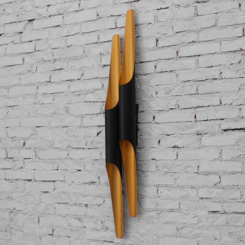 BowLift | Aluminum Cut Tubular Wall Lamp Modern Black Wall Mounted Light Fixture for Night Side