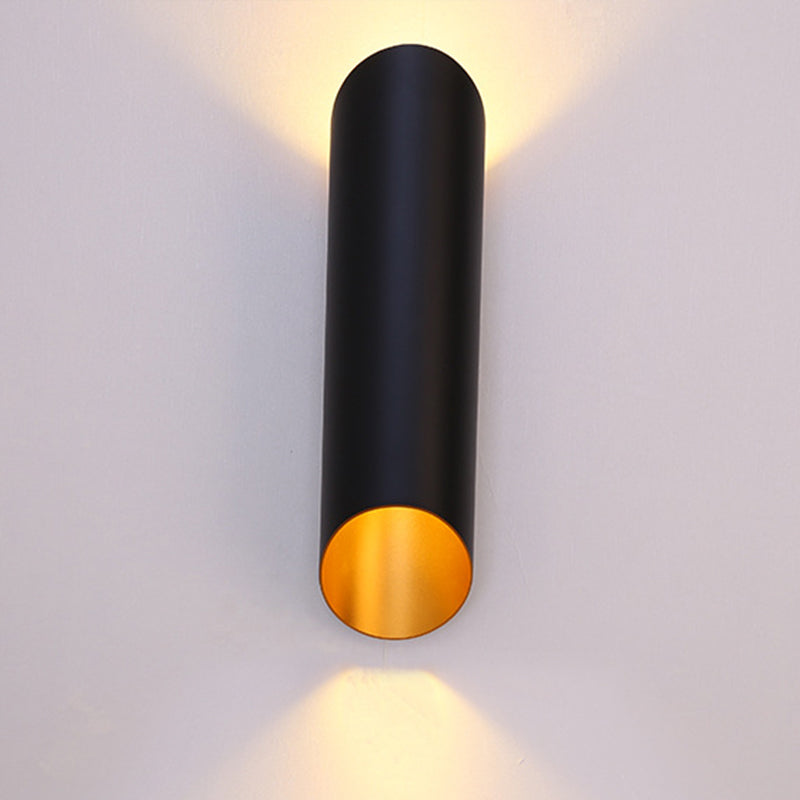 BowLift | Minimal Oblique Tube Wall Lamp Aluminum 2 Lights Corridor Wall Light in Black