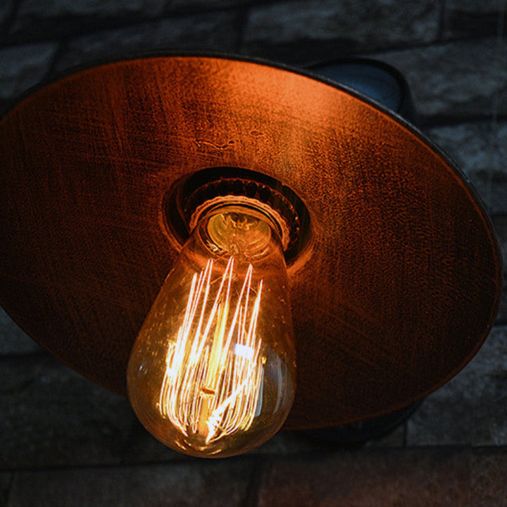BowLift | 1 Light Wide Flare Wall Lamp Fixture Industrial Rust Metal Wall Mounted Lamp with Water Meter Decoration