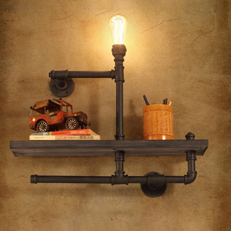 BowLift | Metallic Geometry Pipe Wall Lighting Ideas Steampunk Dining Room Wall Mounted Light Fixture in Rust