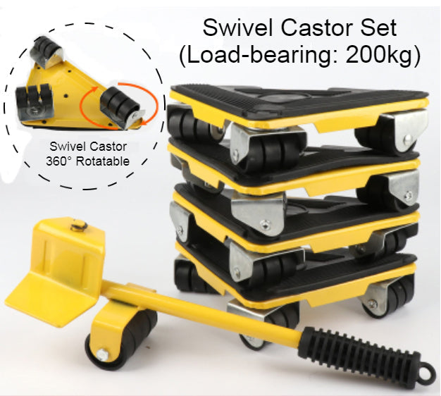BowLift | Mini Floor Jack with Swivel Castors, Anti-detachment Design, Strong Load Bearing Capacity, for Home Use, Moving Heavy Objects