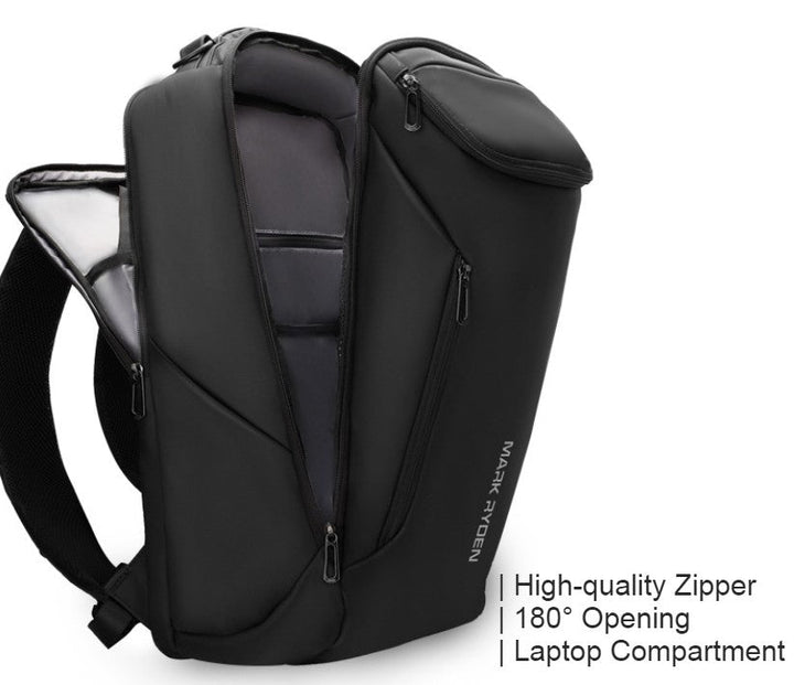 BowLift | Multifunctional 33L Large-capacity Backpack, with Streamlined Shape, Waterproof Design, 12 Types of Storage Compartments, 180¬∞Opening, Independent Computer Compartment, USB Charging Port
