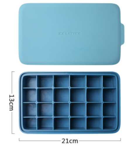 BowLift | Silicone Ice Mold with 12 Hexagon or 24 Square Cavities, with Food Grade Silicone, Dustproof Lid, Dishwasher Safe and Easy to Demold