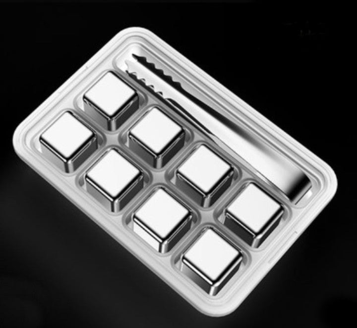 BowLift | Reusable 304 Stainless Steel Ice Cubes, with 3-minute Rapid Cooling and Portable Storage Box, without Diluting the Taste, for Drinks, Coffee, Wine and More