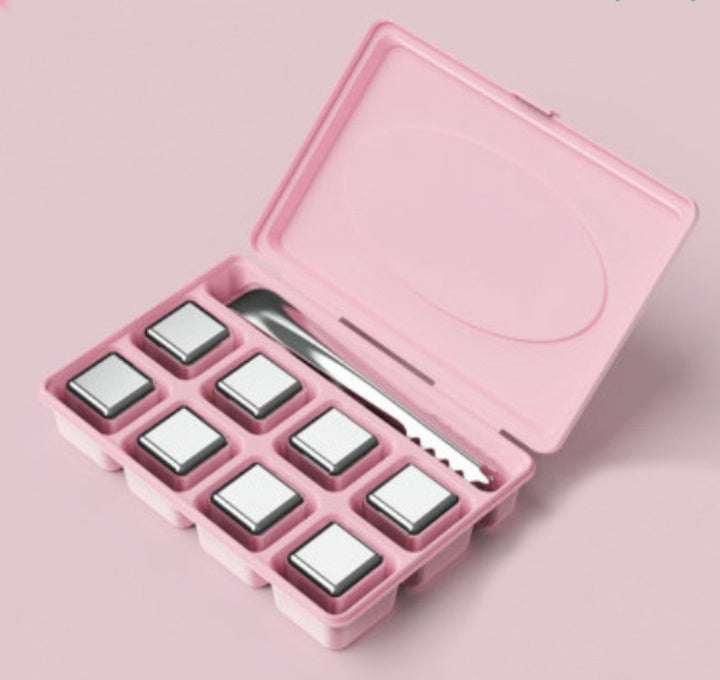 BowLift | Reusable 304 Stainless Steel Ice Cubes, with 3-minute Rapid Cooling and Portable Storage Box, without Diluting the Taste, for Drinks, Coffee, Wine and More