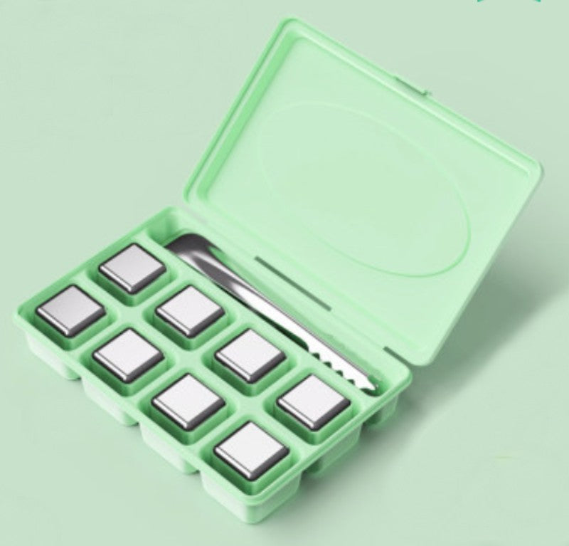 BowLift | Reusable 304 Stainless Steel Ice Cubes, with 3-minute Rapid Cooling and Portable Storage Box, without Diluting the Taste, for Drinks, Coffee, Wine and More