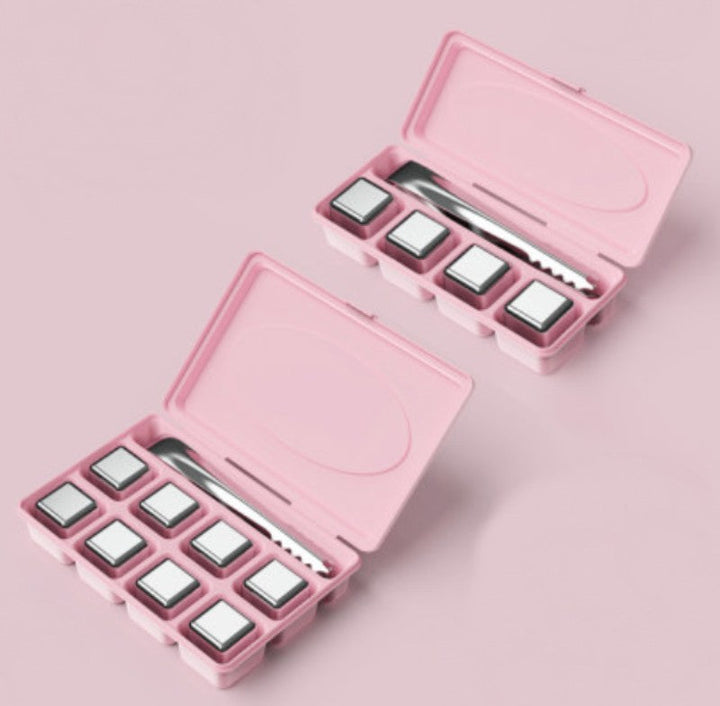BowLift | Reusable 304 Stainless Steel Ice Cubes, with 3-minute Rapid Cooling and Portable Storage Box, without Diluting the Taste, for Drinks, Coffee, Wine and More