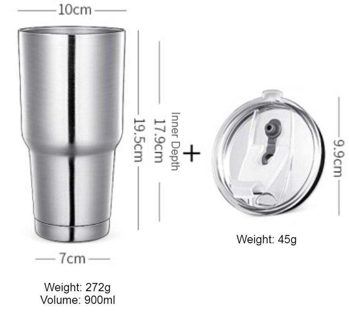 BowLift | Stainless Steel Vacuum Insulation Travel Mug with Reusable Straw and Crystal Clear Lid, for Water, Coffee, Cold and Hot Beverage