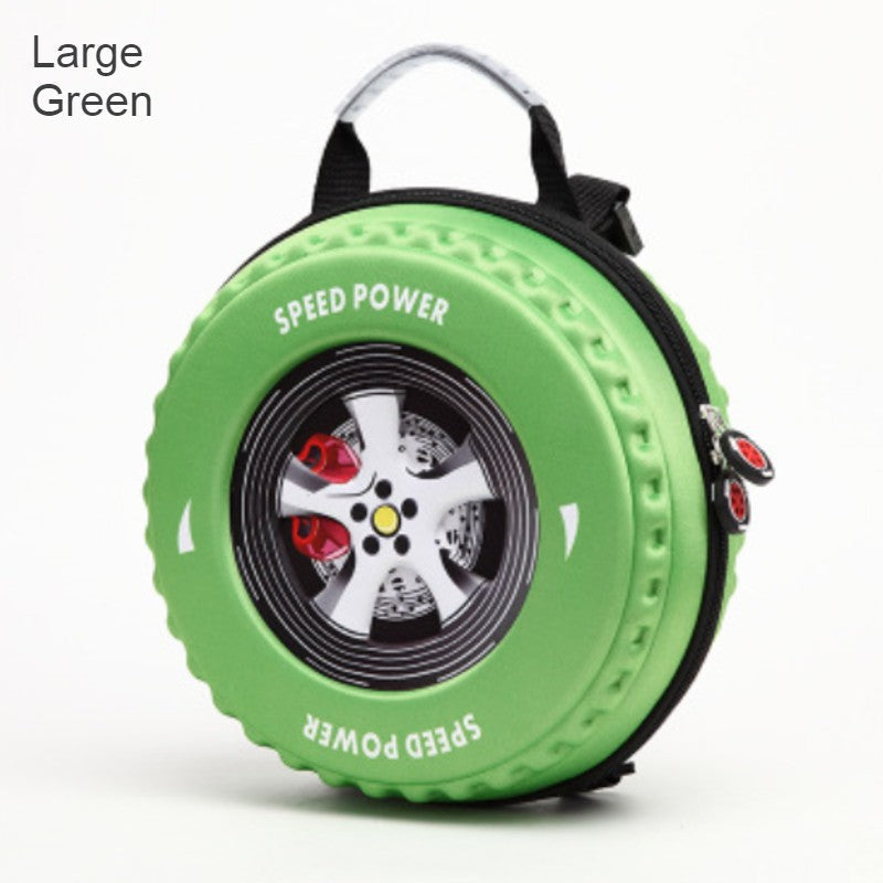 BowLift | Cool 3D Racing Car Tire Backpack, for Preschool & Kindergarten, Boys & Girls