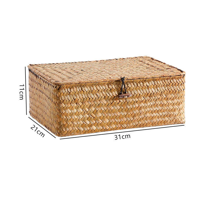 Handwoven Storage Box with Lid Bowlift