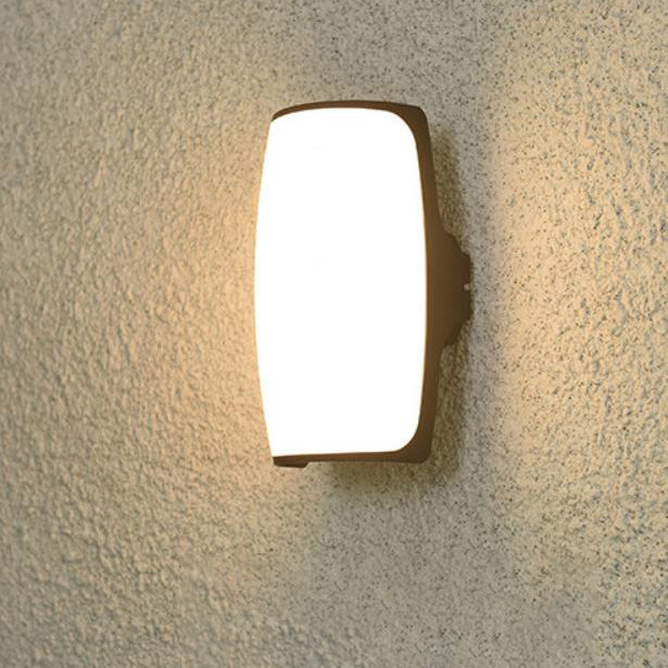 Waterproof Acrylic Curved Shade LED Outdoor Wall Sconce Lamp | Bowlift