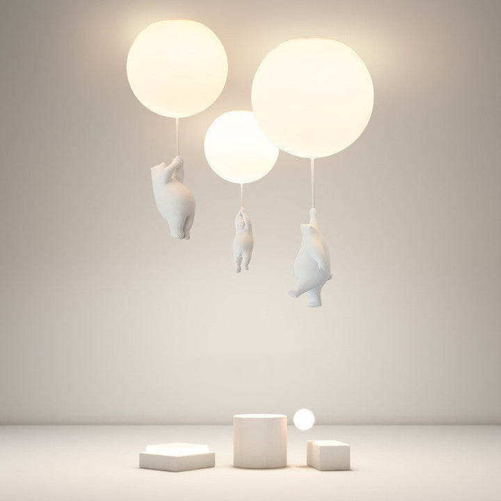 SkyDream Kids Ceiling Lamp with Bear and Balloon - Playful Design and Energy-Efficient LED Lighting | Bowlift