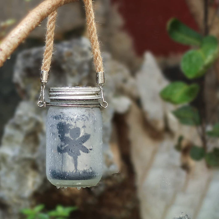 Solar Creative Fairy Frosted Glass Jar LED Outdoor Light | Bowlift