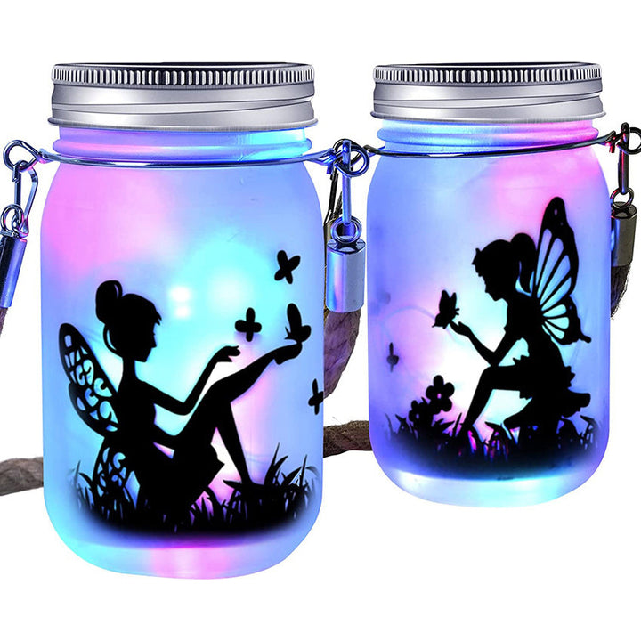 Solar Creative Fairy Frosted Glass Jar LED Outdoor Light | Bowlift