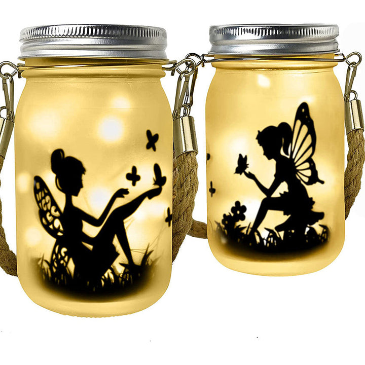 Solar Creative Fairy Frosted Glass Jar LED Outdoor Light | Bowlift