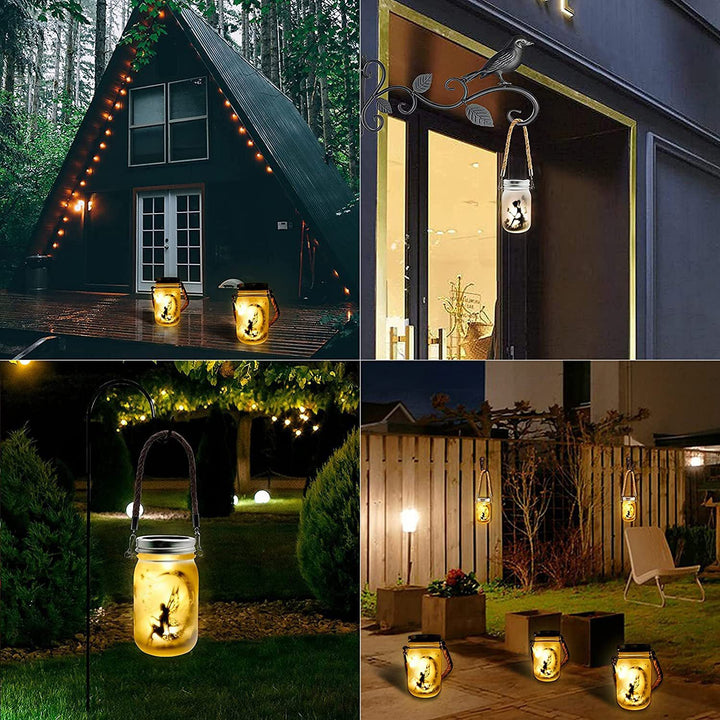 Solar Creative Fairy Frosted Glass Jar LED Outdoor Light | Bowlift