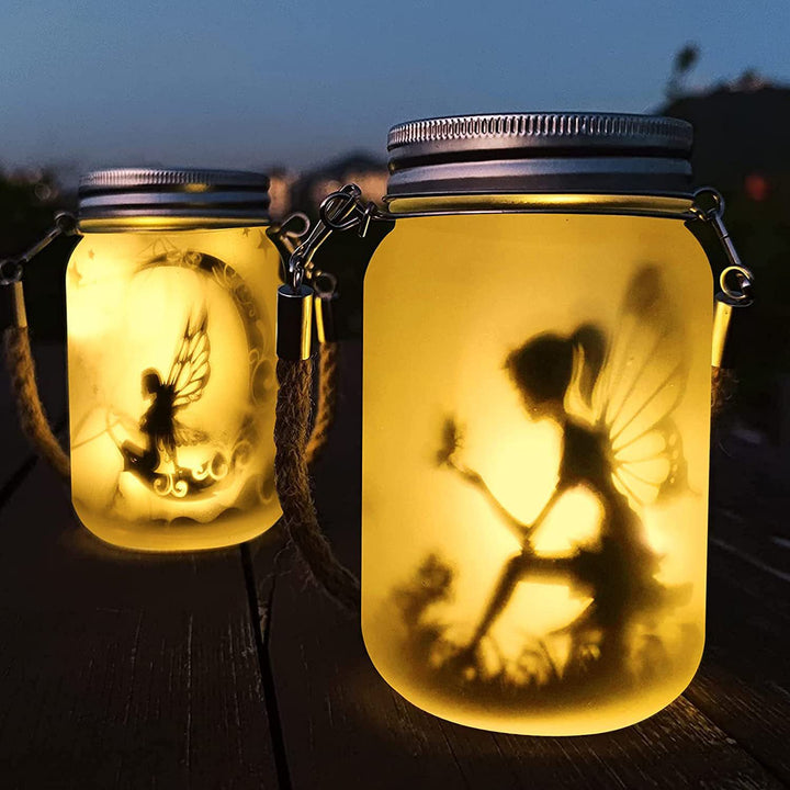 Solar Creative Fairy Frosted Glass Jar LED Outdoor Light | Bowlift