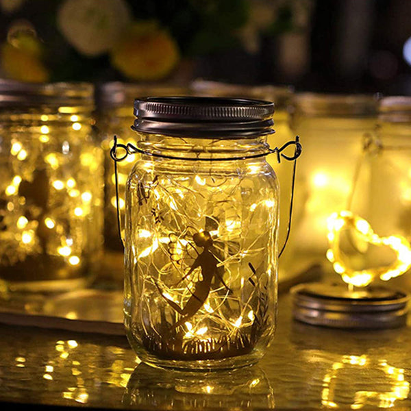 Solar Creative Fairy Frosted Glass Jar LED Outdoor Light | Bowlift