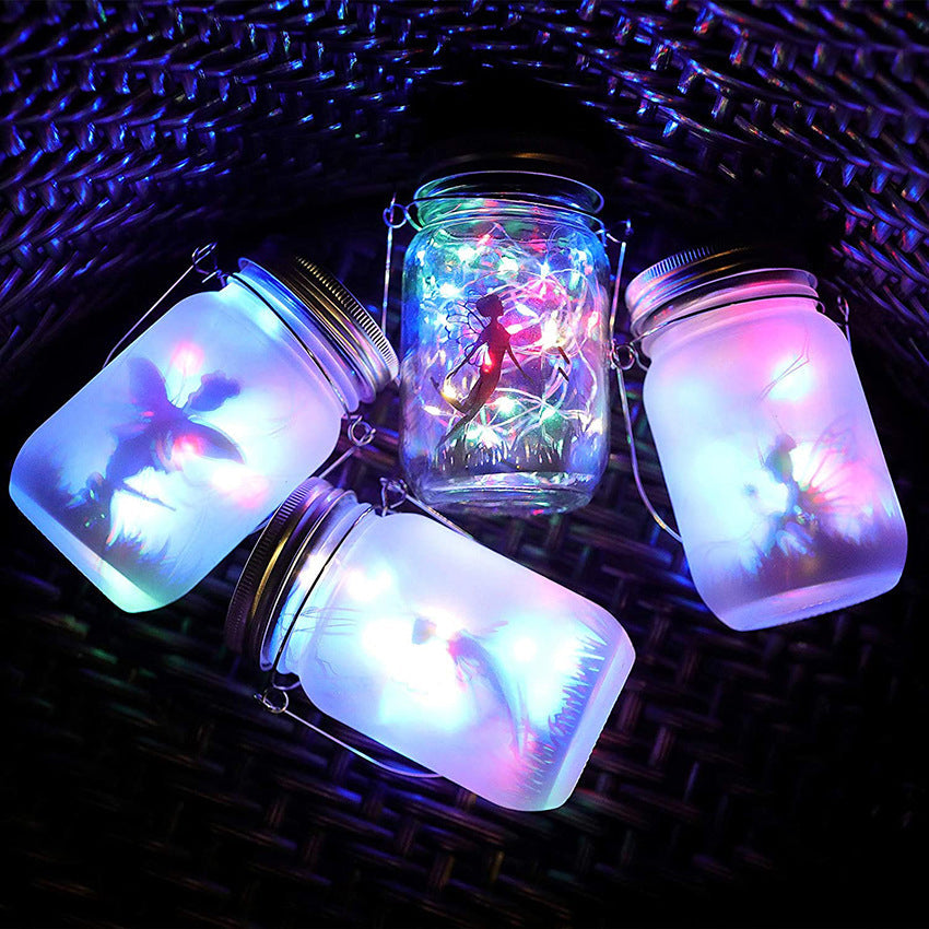 Solar Creative Fairy Frosted Glass Jar LED Outdoor Light | Bowlift