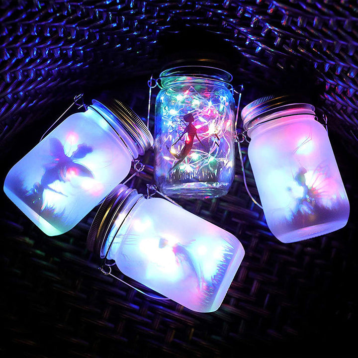 Solar Creative Fairy Frosted Glass Jar LED Outdoor Light | Bowlift