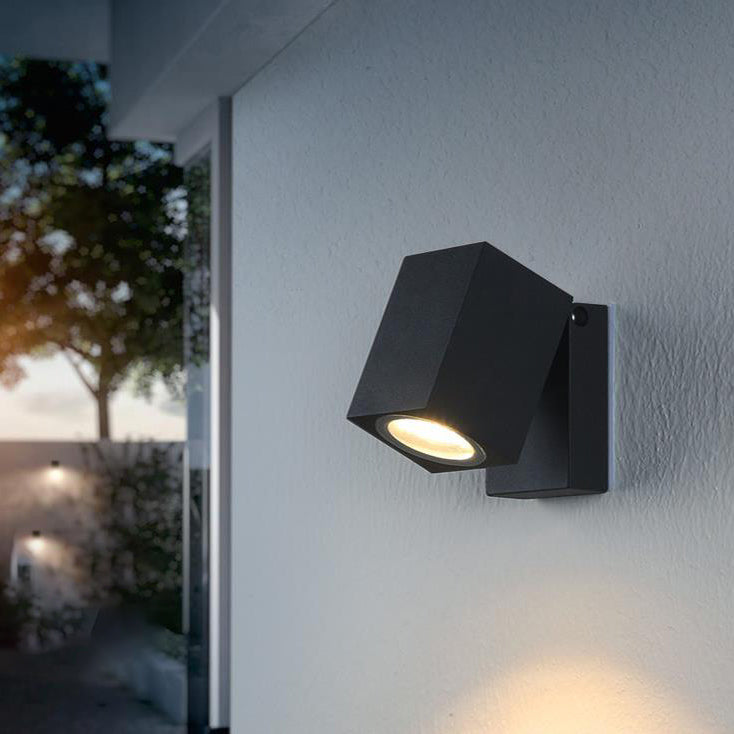 Modern Outdoor Waterproof Square Spotlight Adjustable Angle LED Garden Wall Sconce Lamp | Bowlift