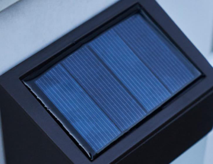 Solar Square Frosted Glass Waterproof Outdoor LED Wall Sconce Lamp | Bowlift