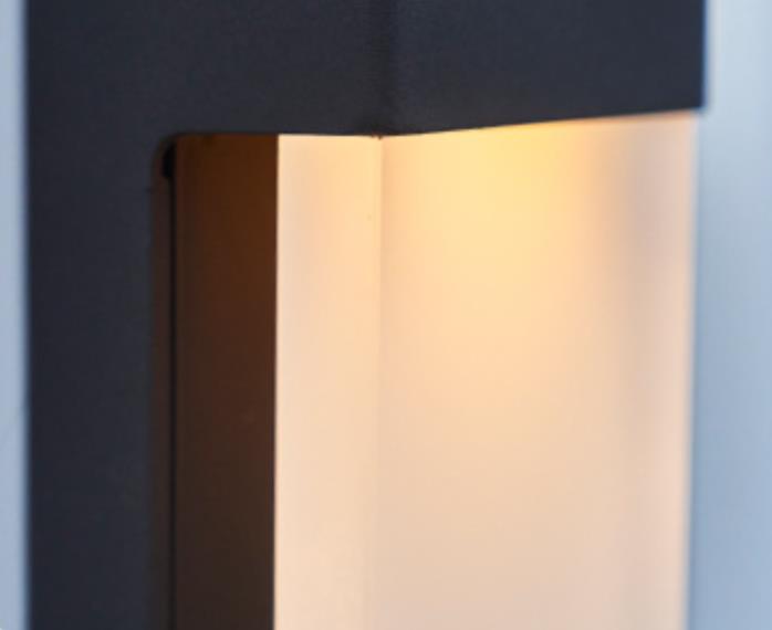 Solar Square Frosted Glass Waterproof Outdoor LED Wall Sconce Lamp | Bowlift