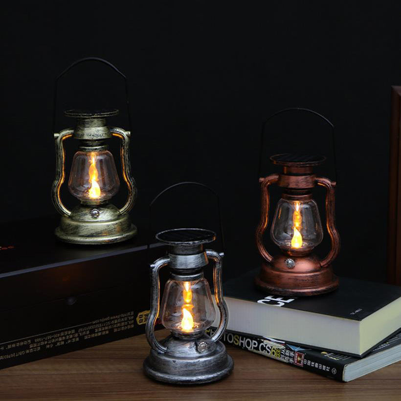 Solar Retro Kerosene Lamp Horse Lamp LED Outdoor Garden Patio Decoration Portable Flame Candle Light | Bowlift