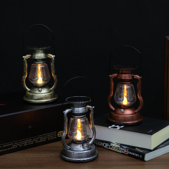 Solar Retro Kerosene Lamp Horse Lamp LED Outdoor Garden Patio Decoration Portable Flame Candle Light | Bowlift