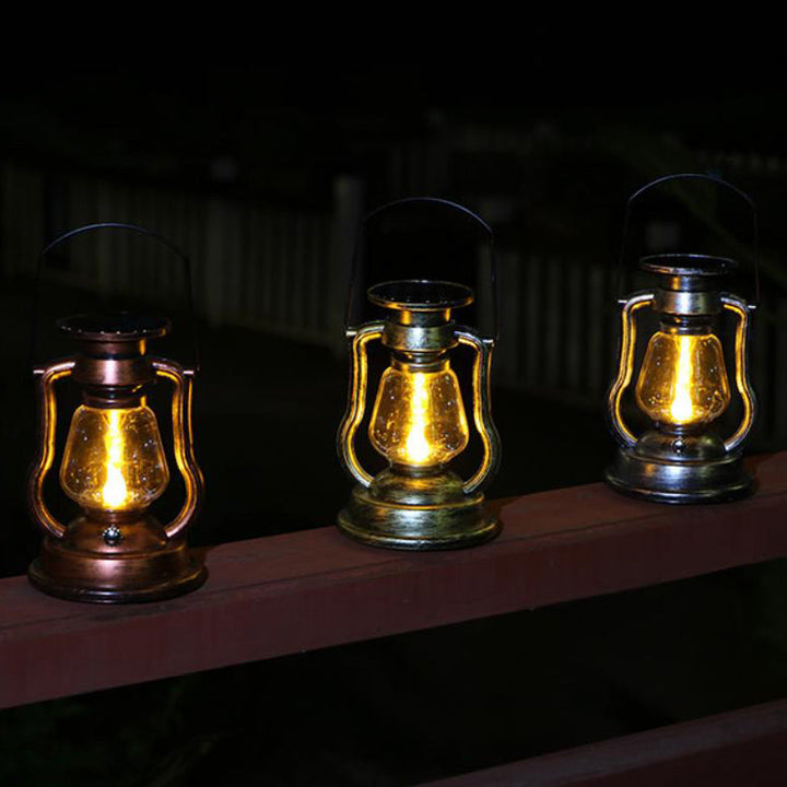 Solar Retro Kerosene Lamp Horse Lamp LED Outdoor Garden Patio Decoration Portable Flame Candle Light | Bowlift